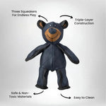 Durable Mighty Bear Dog Toy with Oxford Fabric and Squeaker - GreenFur