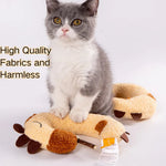 Durable Plush and Wood Stick Combo Interactive Bite Toy for Cats - GreenFur