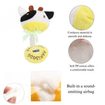 Durable Plush Cow Squeaky Rope Toys for Dogs and Cats - GreenFur