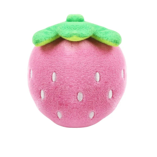 Durable Plush Strawberry Shape Squeaky Toy for Dogs and Cats - GreenFur