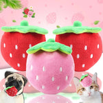 Durable Plush Strawberry Shape Squeaky Toy for Dogs and Cats - GreenFur