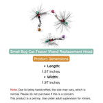 Durable Realistic Insect Cat Toy Wand Replacement Head with Random Color Bell - GreenFur