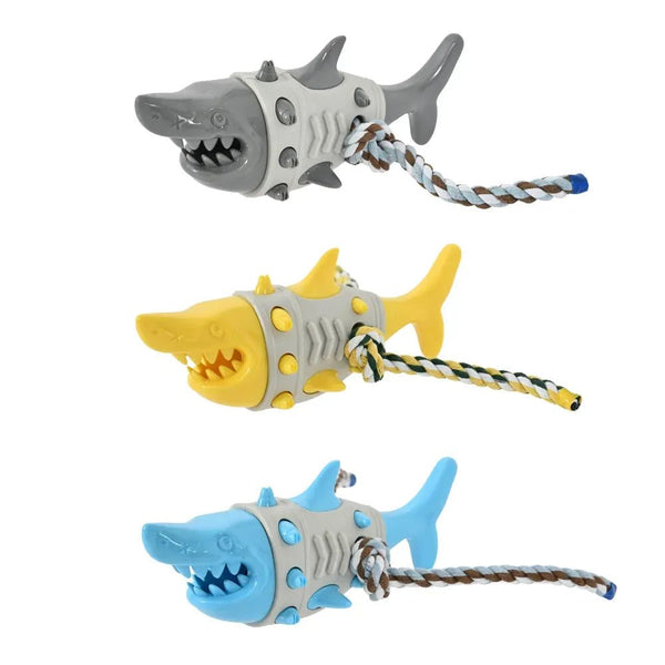 Durable Realistic Shark Shape Chew Toy for Dogs with Rope for Aggressive Chewers - GreenFur