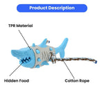Durable Realistic Shark Shape Chew Toy for Dogs with Rope for Aggressive Chewers - GreenFur