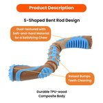 Durable S - Shaped Bent Rod Design Wood - Composite TPU Dog Toy - GreenFur