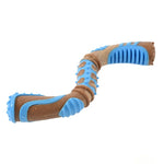 Durable S - Shaped Bent Rod Design Wood - Composite TPU Dog Toy - GreenFur
