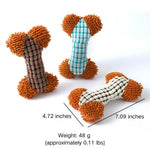 Durable Squeaky Pet Toys Corn Mop Bone Plush Dog Chew Toys - GreenFur