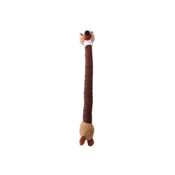 Durable Squeaky Plush Dog Toy Long Neck Chewing - GreenFur