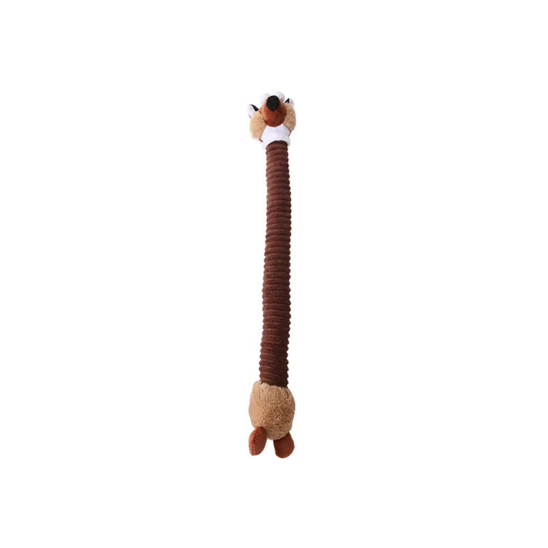 Durable Squeaky Plush Dog Toy Long Neck Chewing - GreenFur