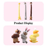 Durable Squeaky Plush Dog Toy Long Neck Chewing - GreenFur