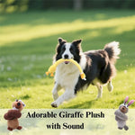 Durable Squeaky Plush Dog Toy Long Neck Chewing - GreenFur