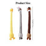 Durable Squeaky Plush Dog Toy Long Neck Chewing - GreenFur