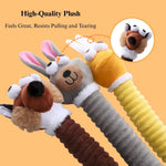 Durable Squeaky Plush Dog Toy Long Neck Chewing - GreenFur