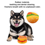 Durable Squeaky Rubber Hamburger Dog Toy Chew and Teeth Cleaning - GreenFur