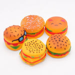 Durable Squeaky Rubber Hamburger Dog Toy Chew and Teeth Cleaning - GreenFur