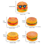 Durable Squeaky Rubber Hamburger Dog Toy Chew and Teeth Cleaning - GreenFur