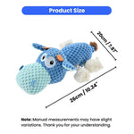 Durable Teething - Proof Hippo - Shaped Plush Dog Chew Toy - GreenFur