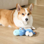 Durable Teething - Proof Hippo - Shaped Plush Dog Chew Toy - GreenFur