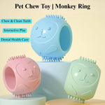 Durable TPR Monkey Ring Chew Toy for Dogs - GreenFur