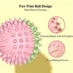 Durable Two Tone Color Paw Print TPR Chew Ball - GreenFur
