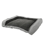 Plush Quilted Bolster Pet Sofa Bed Dog Bed, L Size