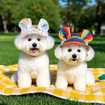 Ear Hole Design Outdoor Cat Dog Hat Summer Sun Cap - GreenFur