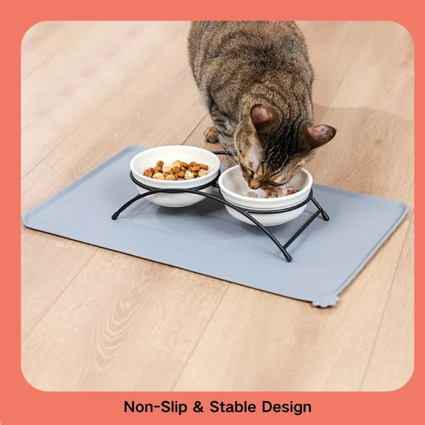 Easy Cleaning Waterproof Water Food Dish Mat Silicone Pet Bowl Mat - GreenFur