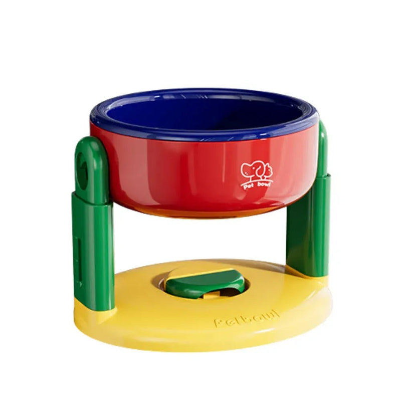 Easy to Clean Cute Adjustable Cat Dog Elevated Pet Food Bowl - GreenFur