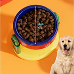 Easy to Clean Cute Adjustable Cat Dog Elevated Pet Food Bowl - GreenFur