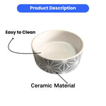 Easy to Clean Dog Cat White Food Water Bowl Pet Ceramic Bowl - GreenFur