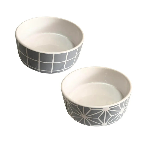 Easy to Clean Dog Cat White Food Water Bowl Pet Ceramic Bowl - GreenFur
