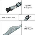 Eco - Friendly GRS Material Adjustable Grey Dog Collar - GreenFur