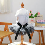 Elegant Gray Blue Princess Dress for Small Dogs and Cats - GreenFur