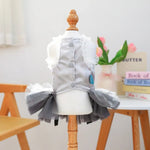 Elegant Gray Blue Princess Dress for Small Dogs and Cats - GreenFur