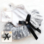 Elegant Gray Blue Princess Dress for Small Dogs and Cats - GreenFur