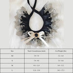 Elegant Lace Cat Collar with Bow and Gem - GreenFur