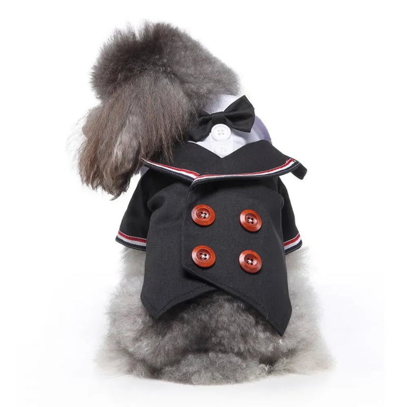 Elegant Pet Wedding Suit Tailcoat with Bow Tie for Special Occasions - GreenFur