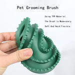 Ergonomic Design Loop Handle Pet Shampoo Massage Brush for Short Haired Dogs, Green - GreenFur