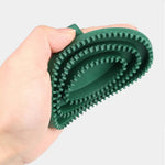 Ergonomic Design Loop Handle Pet Shampoo Massage Brush for Short Haired Dogs, Green - GreenFur