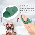 Ergonomic Design Loop Handle Pet Shampoo Massage Brush for Short Haired Dogs, Green - GreenFur