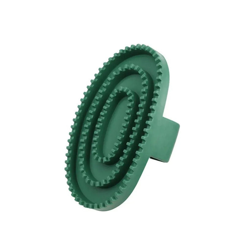 Ergonomic Design Loop Handle Pet Shampoo Massage Brush for Short Haired Dogs, Green - GreenFur