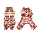 Ethnic Pattern Design Fleece Dog Pajamas with Knitted Cuffs - GreenFur