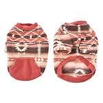 Ethnic Pattern Design Fleece Dog Sweater with Knitted Cuffs - GreenFur