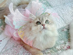 Fairy Princess Pet Dress Wedding Gown with Bow for Cats - GreenFur