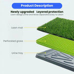 Fake Grass Potty Tray Large Size Dog Toilet,26.77"x16.73" - GreenFur