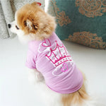 Fall Cotton T-Shirt for Teddy and Bichon with Bright Crown Print - GreenFur