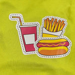 Fall Cotton T-Shirt with Fries Cola Hot Dog Print for Dog - GreenFur