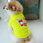 Fall Cotton T-Shirt with Fries Cola Hot Dog Print for Dog - GreenFur