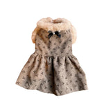 Fall Dog Corduroy Lined Fleece Layered Button Down Dress - GreenFur