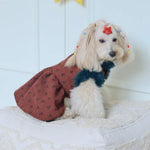Fall Dog Corduroy Lined Fleece Layered Button Down Dress - GreenFur